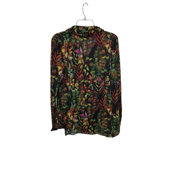 3937) Snoskins Multi Fall Color Cowl Long Sleeve Blouse Large - Picture 5 of 8